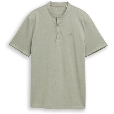 TOM TAILOR DENIM Herren Piqué Poloshirt mit Stehkragen, grün, Meliert, Gr. S TOM TAILOR DENIM Herren Piqué Poloshirt mit Stehkragen, grün, Meliert, Gr. S