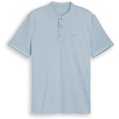 TOM TAILOR DENIM Herren Piqué Poloshirt mit Stehkragen, blau, Meliert, Gr. S TOM TAILOR DENIM Herren Piqué Poloshirt mit Stehkragen, blau, Meliert, Gr. S