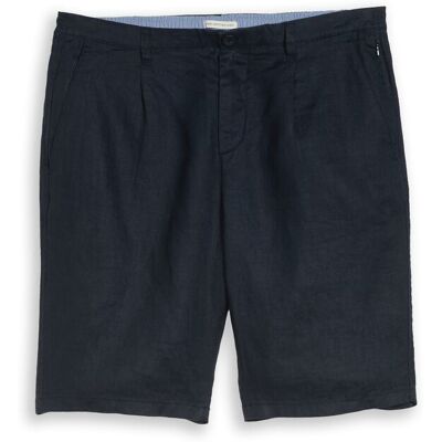 TOM TAILOR Herren TTREGULAR Chino Shorts aus Leinen, blau, Uni, Gr. 32 TOM TAILOR Herren TTREGULAR Chino Shorts aus Leinen, blau, Uni, Gr. 32