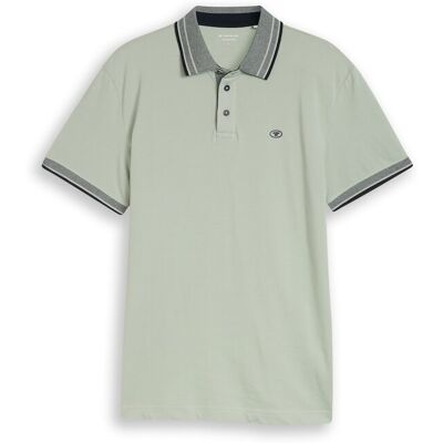 TOM TAILOR Herren Piqué Poloshirt mit Logo-Print, grün, Uni, Gr. XXL TOM TAILOR Herren Piqué Poloshirt mit Logo-Print, grün, Uni, Gr. XXL