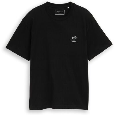 TOM TAILOR DENIM Herren Relaxed Fit T-Shirt aus Baumwolle, schwarz, Uni, Gr. S TOM TAILOR DENIM Herren Relaxed Fit T-Shirt aus Baumwolle, schwarz, Uni, Gr. S