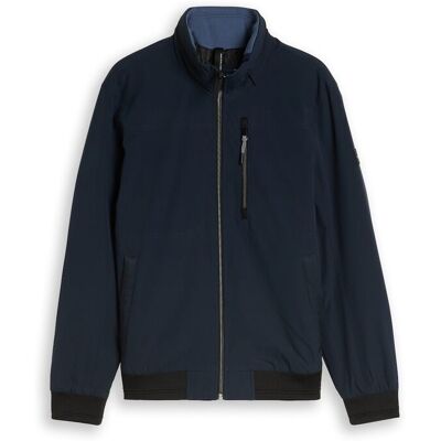 TOM TAILOR Herren Blouson Jacke mit verstaubarer Kapuze, blau, Uni, Gr. XXL TOM TAILOR Herren Blouson Jacke mit verstaubarer Kapuze, blau, Uni, Gr. XXL