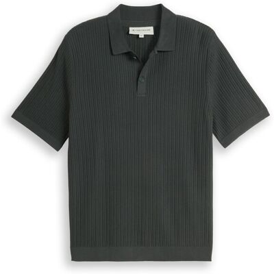 TOM TAILOR Herren Strick-Poloshirt aus Baumwolle, grün, Uni, Gr. M TOM TAILOR Herren Strick-Poloshirt aus Baumwolle, grün, Uni, Gr. M