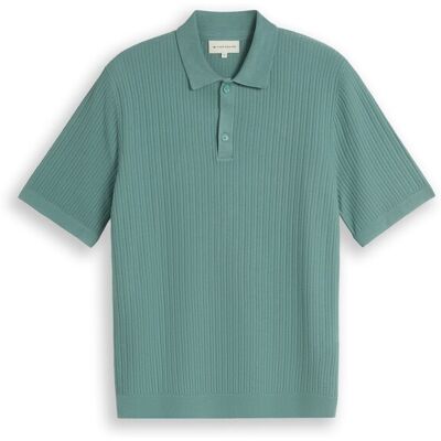 TOM TAILOR Herren Strick-Poloshirt aus Baumwolle, blau, Uni, Gr. XXXL TOM TAILOR Herren Strick-Poloshirt aus Baumwolle, blau, Uni, Gr. XXXL