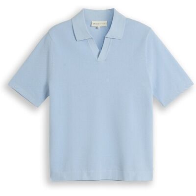 TOM TAILOR DENIM Herren Piqué Strick-Poloshirt aus Baumwolle, blau, Uni, Gr. XS TOM TAILOR DENIM Herren Piqué Strick-Poloshirt aus Baumwolle, blau, Uni, Gr. XS
