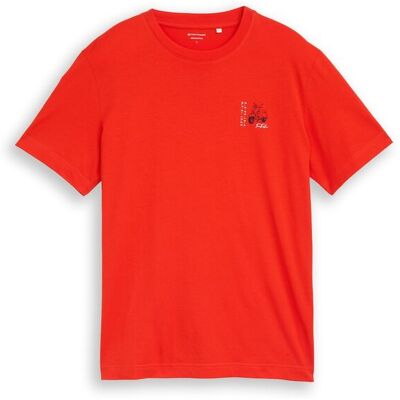 TOM TAILOR Herren T-Shirt mit Print, rot, Uni, Gr. XXXL TOM TAILOR Herren T-Shirt mit Print, rot, Uni, Gr. XXXL