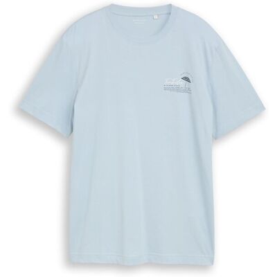 TOM TAILOR Herren T-Shirt mit Print, blau, Uni, Gr. M TOM TAILOR Herren T-Shirt mit Print, blau, Uni, Gr. M
