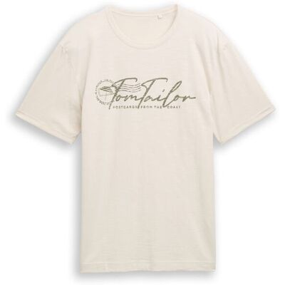 TOM TAILOR Herren T-Shirt mit Logo-Print, braun, Uni, Gr. XXXL TOM TAILOR Herren T-Shirt mit Logo-Print, braun, Uni, Gr. XXXL