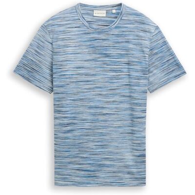 TOM TAILOR Herren Piqué T-Shirt in Melange-Optik, blau, Meliert, Gr. XL TOM TAILOR Herren Piqué T-Shirt in Melange-Optik, blau, Meliert, Gr. XL