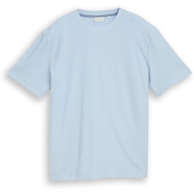 TOM TAILOR Herren T-Shirt mit Ottoman-Struktur, blau, Uni, Gr. XXXL TOM TAILOR Herren T-Shirt mit Ottoman-Struktur, blau, Uni, Gr. XXXL