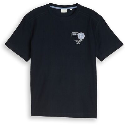 TOM TAILOR Herren T-Shirt mit Stickerei, blau, Uni, Gr. XXXL TOM TAILOR Herren T-Shirt mit Stickerei, blau, Uni, Gr. XXXL