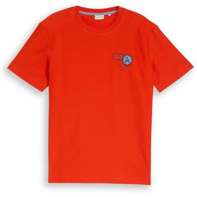 TOM TAILOR Herren T-Shirt mit Stickerei, rot, Uni, Gr. XXXL TOM TAILOR Herren T-Shirt mit Stickerei, rot, Uni, Gr. XXXL