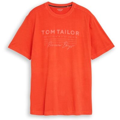 TOM TAILOR Herren T-Shirt im Used-Look, rot, Uni, Gr. M TOM TAILOR Herren T-Shirt im Used-Look, rot, Uni, Gr. M