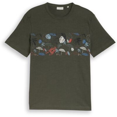 TOM TAILOR Herren T-Shirt mit Print, grün, Uni, Gr. XXXL TOM TAILOR Herren T-Shirt mit Print, grün, Uni, Gr. XXXL