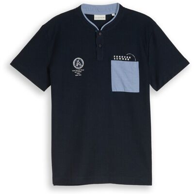 TOM TAILOR Herren Poloshirt mit Brusttasche, blau, Uni, Gr. XXXL TOM TAILOR Herren Poloshirt mit Brusttasche, blau, Uni, Gr. XXXL