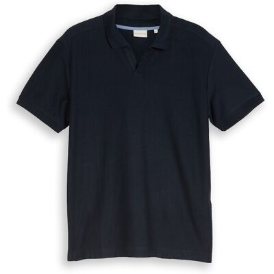 TOM TAILOR Herren Poloshirt mit Ottoman-Struktur, blau, Uni, Gr. L TOM TAILOR Herren Poloshirt mit Ottoman-Struktur, blau, Uni, Gr. L