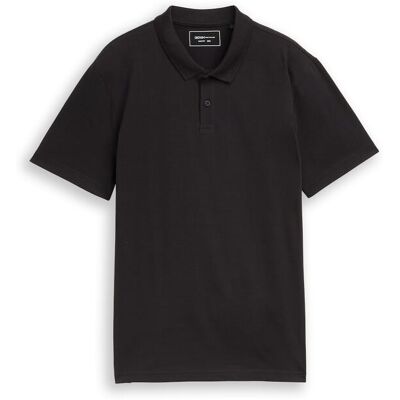 TOM TAILOR DENIM Herren Jersey Poloshirt aus Baumwolle, schwarz, Uni, Gr. XS TOM TAILOR DENIM Herren Jersey Poloshirt aus Baumwolle, schwarz, Uni, Gr. XS