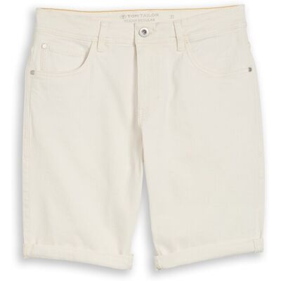 TOM TAILOR Herren TTJOSH REGULAR SLIM Jeans Shorts, weiß, Uni, Gr. 33 TOM TAILOR Herren TTJOSH REGULAR SLIM Jeans Shorts, weiß, Uni, Gr. 33