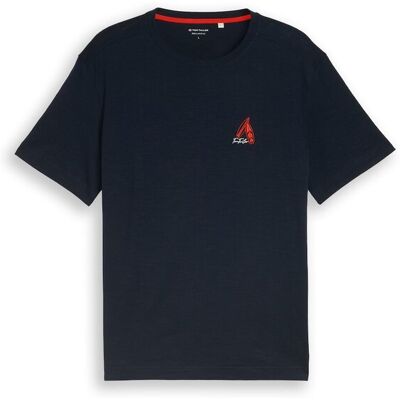 TOM TAILOR Herren T-Shirt mit Stickerei, blau, Uni, Gr. XXXL TOM TAILOR Herren T-Shirt mit Stickerei, blau, Uni, Gr. XXXL