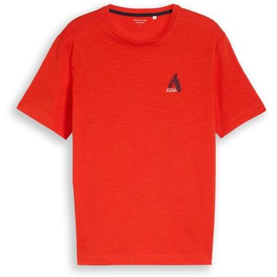 TOM TAILOR Herren T-Shirt mit Stickerei, rot, Uni, Gr. XXXL TOM TAILOR Herren T-Shirt mit Stickerei, rot, Uni, Gr. XXXL