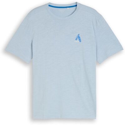 TOM TAILOR Herren T-Shirt mit Stickerei, blau, Uni, Gr. XXXL TOM TAILOR Herren T-Shirt mit Stickerei, blau, Uni, Gr. XXXL