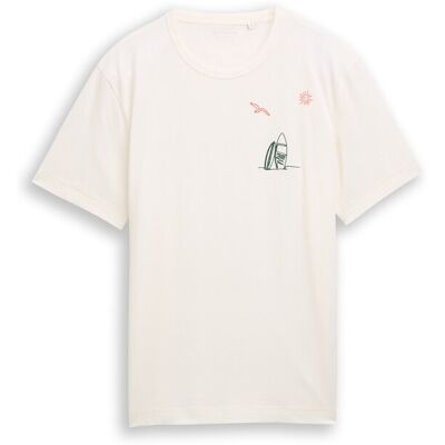 TOM TAILOR Herren T-Shirt mit Stickereien, braun, Uni, Gr. XXXL TOM TAILOR Herren T-Shirt mit Stickereien, braun, Uni, Gr. XXXL