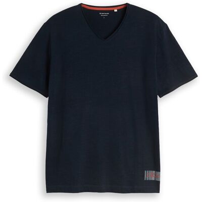 TOM TAILOR Herren T-Shirt mit V-Ausschnitt, blau, Meliert, Gr. S TOM TAILOR Herren T-Shirt mit V-Ausschnitt, blau, Meliert, Gr. S