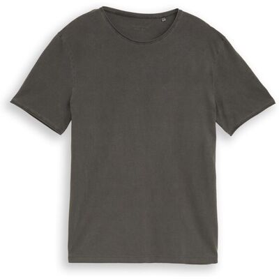 TOM TAILOR DENIM Herren T-Shirt im Used-Look, schwarz, Uni, Gr. L TOM TAILOR DENIM Herren T-Shirt im Used-Look, schwarz, Uni, Gr. L