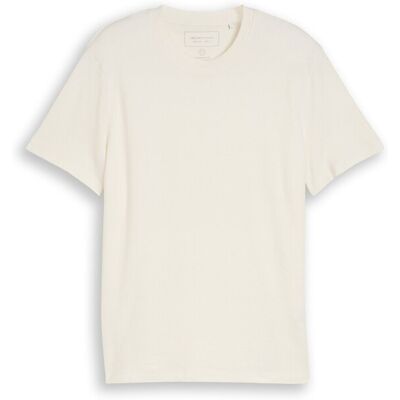 TOM TAILOR DENIM Herren Terry T-Shirt aus Baumwolle, weiß, Uni, Gr. S TOM TAILOR DENIM Herren Terry T-Shirt aus Baumwolle, weiß, Uni, Gr. S