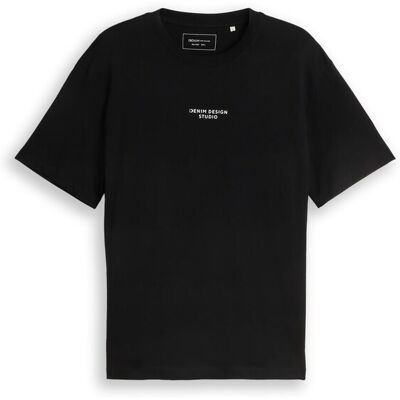 TOM TAILOR DENIM Herren Relaxed Fit T-Shirt mit Rückenprint, schwarz, Uni, Gr. XL TOM TAILOR DENIM Herren Relaxed Fit T-Shirt mit Rückenprint, schwarz, Uni, Gr. XL