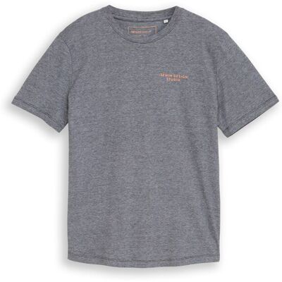 TOM TAILOR DENIM Herren T-Shirt mit feinem Streifenmuster, schwarz, Meliert, Gr. XXL TOM TAILOR DENIM Herren T-Shirt mit feinem Streifenmuster, schwarz, Meliert, Gr. XXL