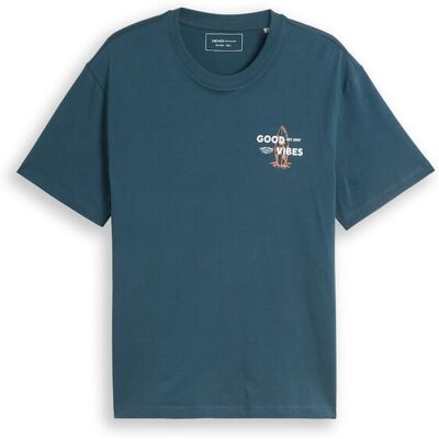 TOM TAILOR DENIM Herren Relaxed Fit T-Shirt mit Rückenprint, grün, Uni, Gr. XS TOM TAILOR DENIM Herren Relaxed Fit T-Shirt mit Rückenprint, grün, Uni, Gr. XS