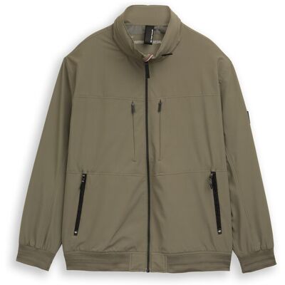 TOM TAILOR Herren Plus Size - Blouson Jacke mit verstaubarer Kapuze, grün, Uni, Gr. 2XL TOM TAILOR Herren Plus Size - Blouson Jacke mit verstaubarer Kapuze, grün, Uni, Gr. 2XL