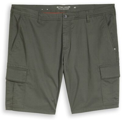 TOM TAILOR Herren Plus Size - TTPLUS REGULAR Cargo Shorts, grün, Uni, Gr. 46 TOM TAILOR Herren Plus Size - TTPLUS REGULAR Cargo Shorts, grün, Uni, Gr. 46