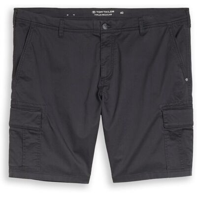 TOM TAILOR Herren Plus Size - TTPLUS REGULAR Cargo Shorts, grau, Uni, Gr. 48 TOM TAILOR Herren Plus Size - TTPLUS REGULAR Cargo Shorts, grau, Uni, Gr. 48