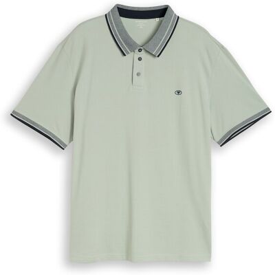 TOM TAILOR Herren Plus Size - Piqué Poloshirt mit Logo-Print, grün, Uni, Gr. 2XL TOM TAILOR Herren Plus Size - Piqué Poloshirt mit Logo-Print, grün, Uni, Gr. 2XL