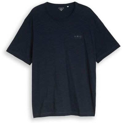 TOM TAILOR Herren Plus Size - T-Shirt in Melange-Optik, blau, Meliert, Gr. 2XL TOM TAILOR Herren Plus Size - T-Shirt in Melange-Optik, blau, Meliert, Gr. 2XL