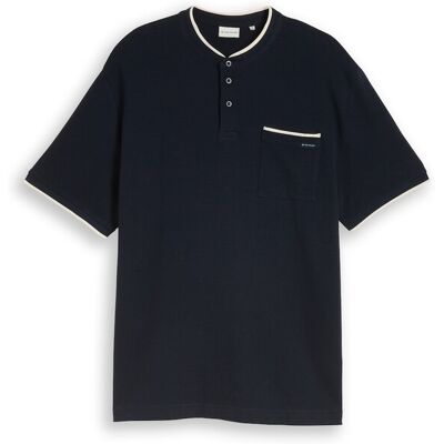 TOM TAILOR Herren Plus Size - Poloshirt mit Brusttasche, blau, Meliert, Gr. 2XL TOM TAILOR Herren Plus Size - Poloshirt mit Brusttasche, blau, Meliert, Gr. 2XL