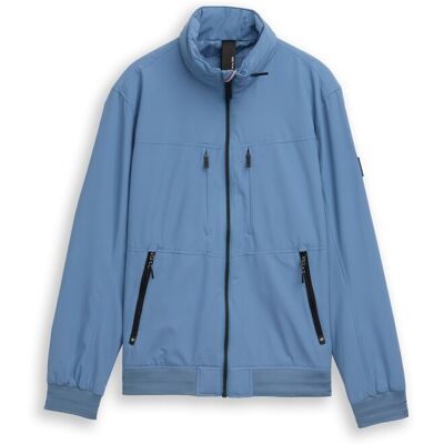 TOM TAILOR Herren Blouson Jacke mit verstaubarer Kapuze, blau, Uni, Gr. XL TOM TAILOR Herren Blouson Jacke mit verstaubarer Kapuze, blau, Uni, Gr. XL
