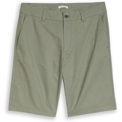 TOM TAILOR DENIM Herren TTRELAXED Chino Shorts mit Leinenanteil, grün, Uni, Gr. XL TOM TAILOR DENIM Herren TTRELAXED Chino Shorts mit Leinenanteil, grün, Uni, Gr. XL