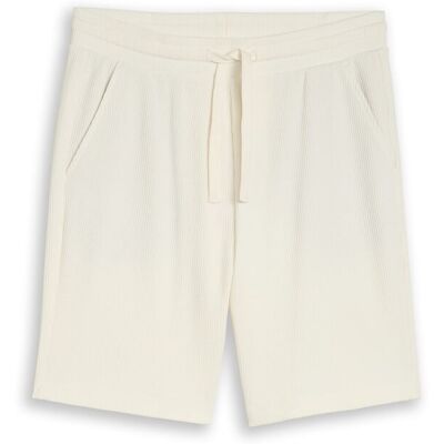 TOM TAILOR DENIM Herren Relaxed Shorts mit Waffelstruktur, weiß, Uni, Gr. S TOM TAILOR DENIM Herren Relaxed Shorts mit Waffelstruktur, weiß, Uni, Gr. S
