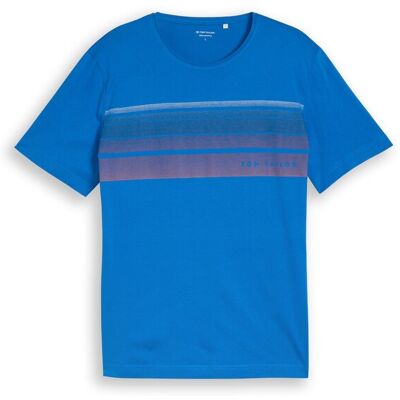 TOM TAILOR Herren T-Shirt mit Print auf der Brust, blau, Uni, Gr. M TOM TAILOR Herren T-Shirt mit Print auf der Brust, blau, Uni, Gr. M