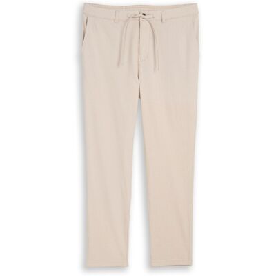 TOM TAILOR Herren Regular Tapered Chino Hose mit Kordelzug, braun, Meliert, Gr. XL TOM TAILOR Herren Regular Tapered Chino Hose mit Kordelzug, braun, Meliert, Gr. XL