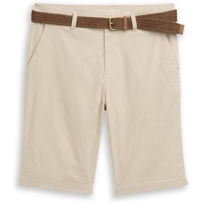 TOM TAILOR Herren Regular Chino Shorts mit Gürtel, braun, Uni, Gr. 31 TOM TAILOR Herren Regular Chino Shorts mit Gürtel, braun, Uni, Gr. 31