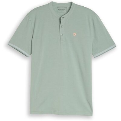 TOM TAILOR DENIM Herren Piqué Poloshirt mit Stehkragen, grün, Uni, Gr. S TOM TAILOR DENIM Herren Piqué Poloshirt mit Stehkragen, grün, Uni, Gr. S