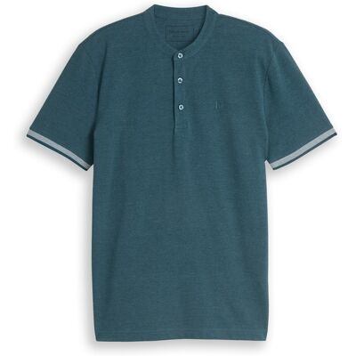 TOM TAILOR DENIM Herren Piqué Poloshirt mit Stehkragen, grün, Uni, Gr. XS TOM TAILOR DENIM Herren Piqué Poloshirt mit Stehkragen, grün, Uni, Gr. XS