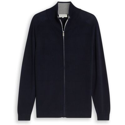 TOM TAILOR Herren Strickjacke aus Baumwolle, blau, Uni, Gr. M TOM TAILOR Herren Strickjacke aus Baumwolle, blau, Uni, Gr. M