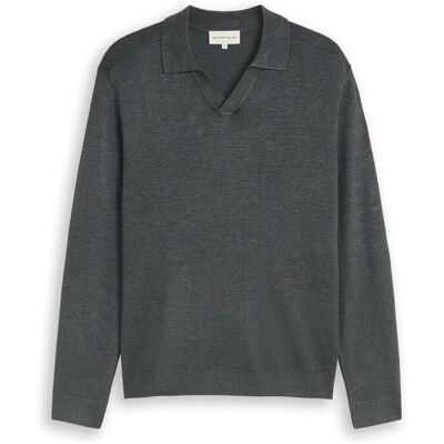 TOM TAILOR Herren Strickpullover mit Polokragen, grün, Meliert, Gr. XL TOM TAILOR Herren Strickpullover mit Polokragen, grün, Meliert, Gr. XL