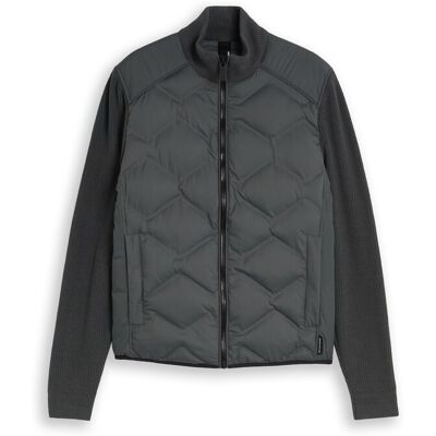 TOM TAILOR Herren Hybrid Steppjacke mit Strick-Details, grün, Uni, Gr. L TOM TAILOR Herren Hybrid Steppjacke mit Strick-Details, grün, Uni, Gr. L