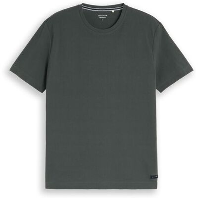 TOM TAILOR Herren Piqué T-Shirt mit Logo-Badge, grün, Uni, Gr. XXL TOM TAILOR Herren Piqué T-Shirt mit Logo-Badge, grün, Uni, Gr. XXL